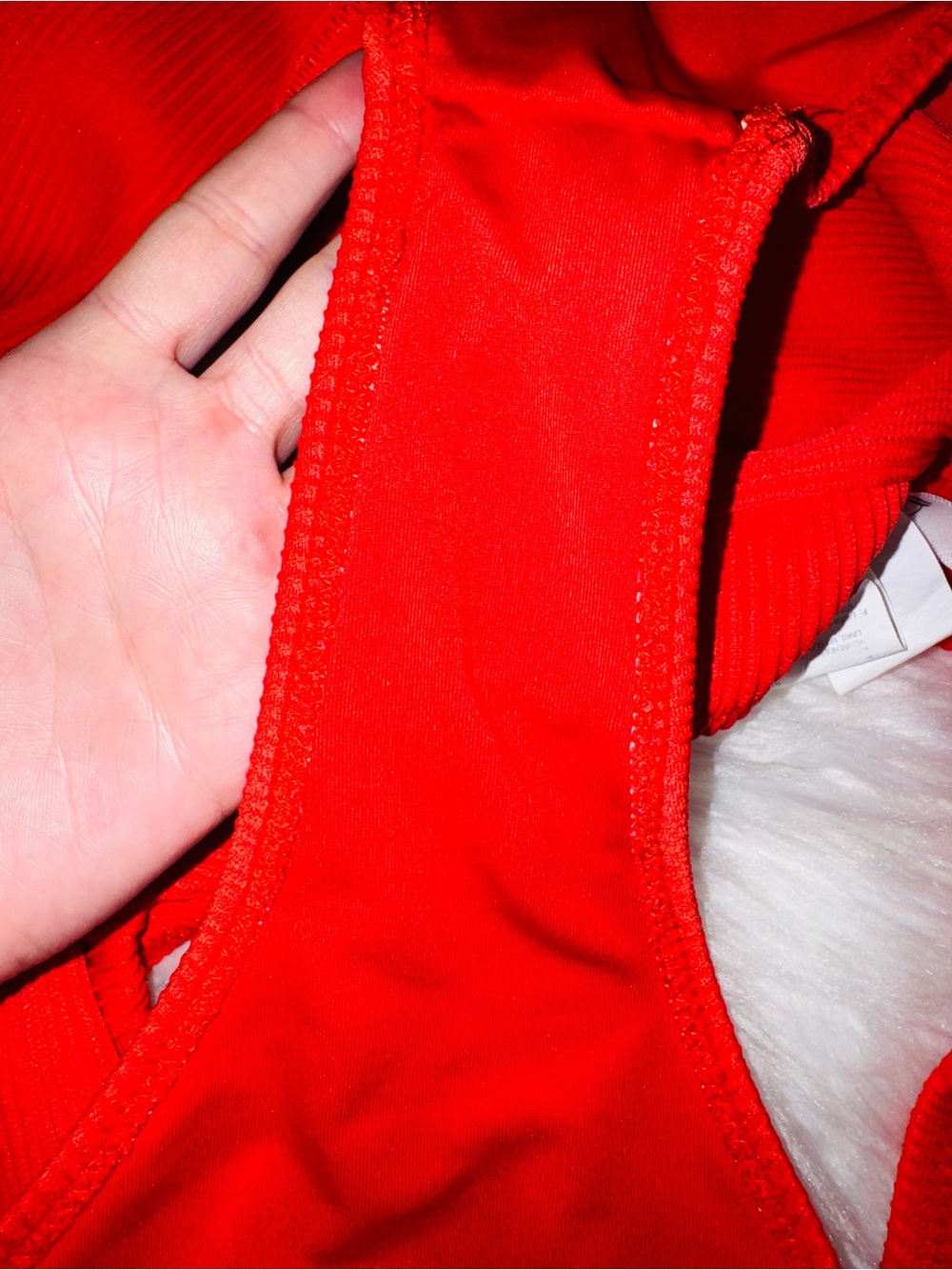 Red Knot Front Ribbed High-Waist Bikini Set - Picture 9 of 9